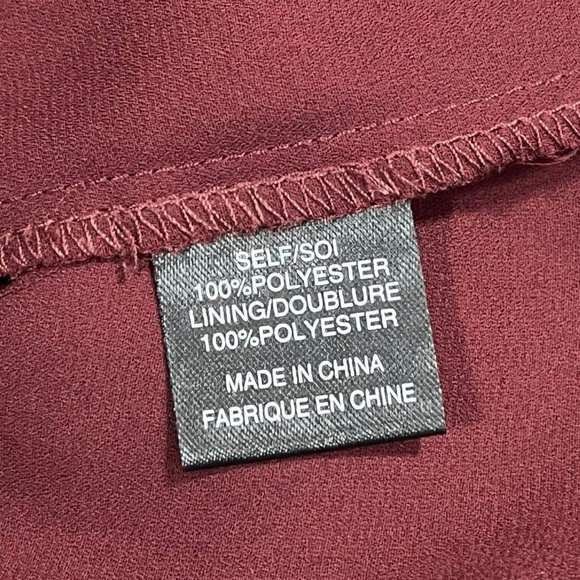 Wayf Burgundy Embroidered Flair Sleeved Dress sz S - Picture 4 of 13